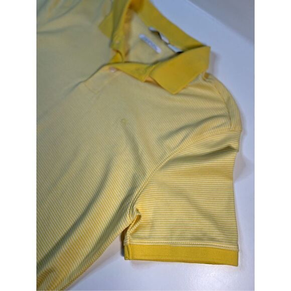 Calvin Klein Yellow Stripes Liquid Touch Polo Slim Fit Men’s Small - Picture 6 of 7